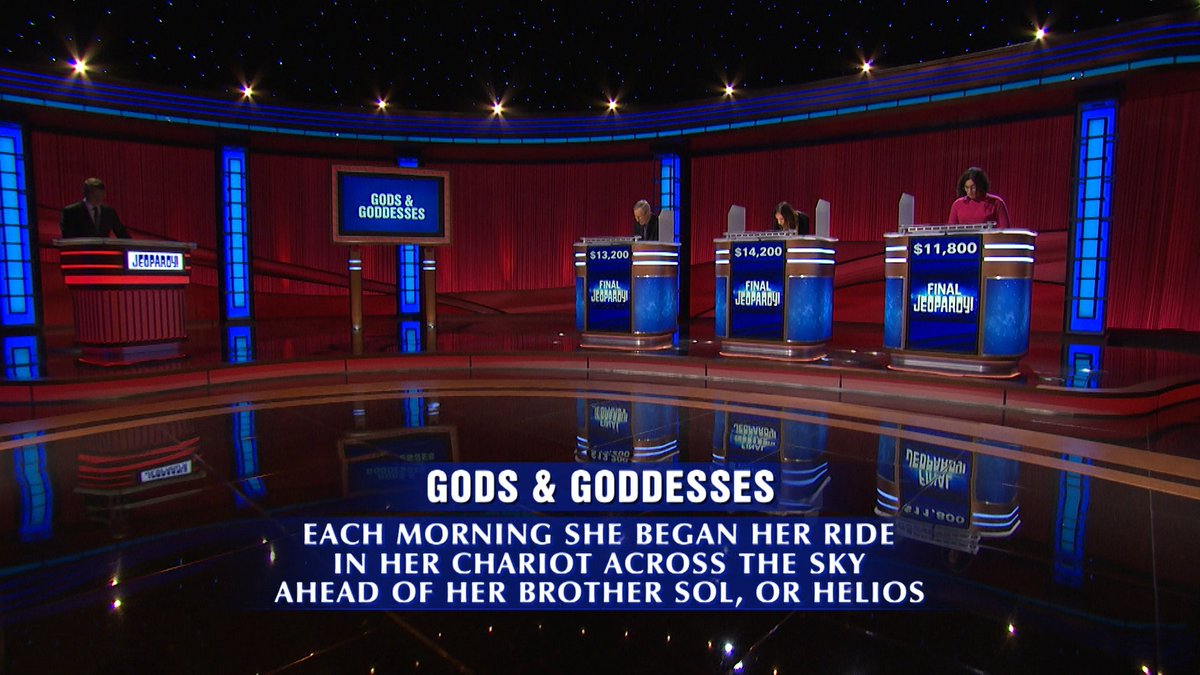 Jeopardy! on Twitter "Today's FinalJeopardy! category is Gods