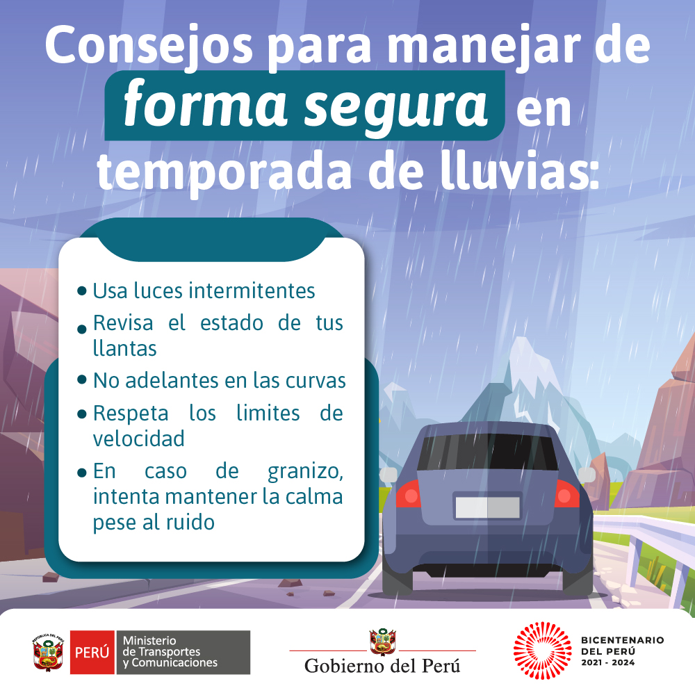 MTC_GobPeru's tweet photo. 🚗¡Cuidado, amigo conductor! 
👉Manejar en temporada de lluvias o nevadas puede ser riesgoso, por eso es importante tomar precauciones cuando tomes el volante. 
👉Sigue estos consejos prácticos para evitar accidentes en las carreteras.
Más información 👇
https://t.co/Y8Z8PXSJhv https://t.co/PyYCgxfCtU