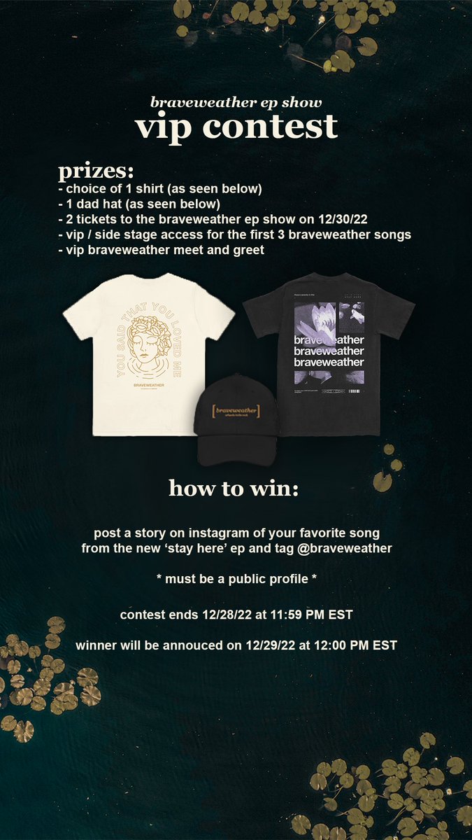 braveweatherfl's tweet photo. we have a vip contest for our upcoming EP release show that’s THIS FRIDAY! see below for details!

and as always, you can also find tickets to our show by clicking the link in our bio! thanks again for your love and support, we can’t wait to hit the stage once more this year.🌊 https://t.co/v60fvoaWQX