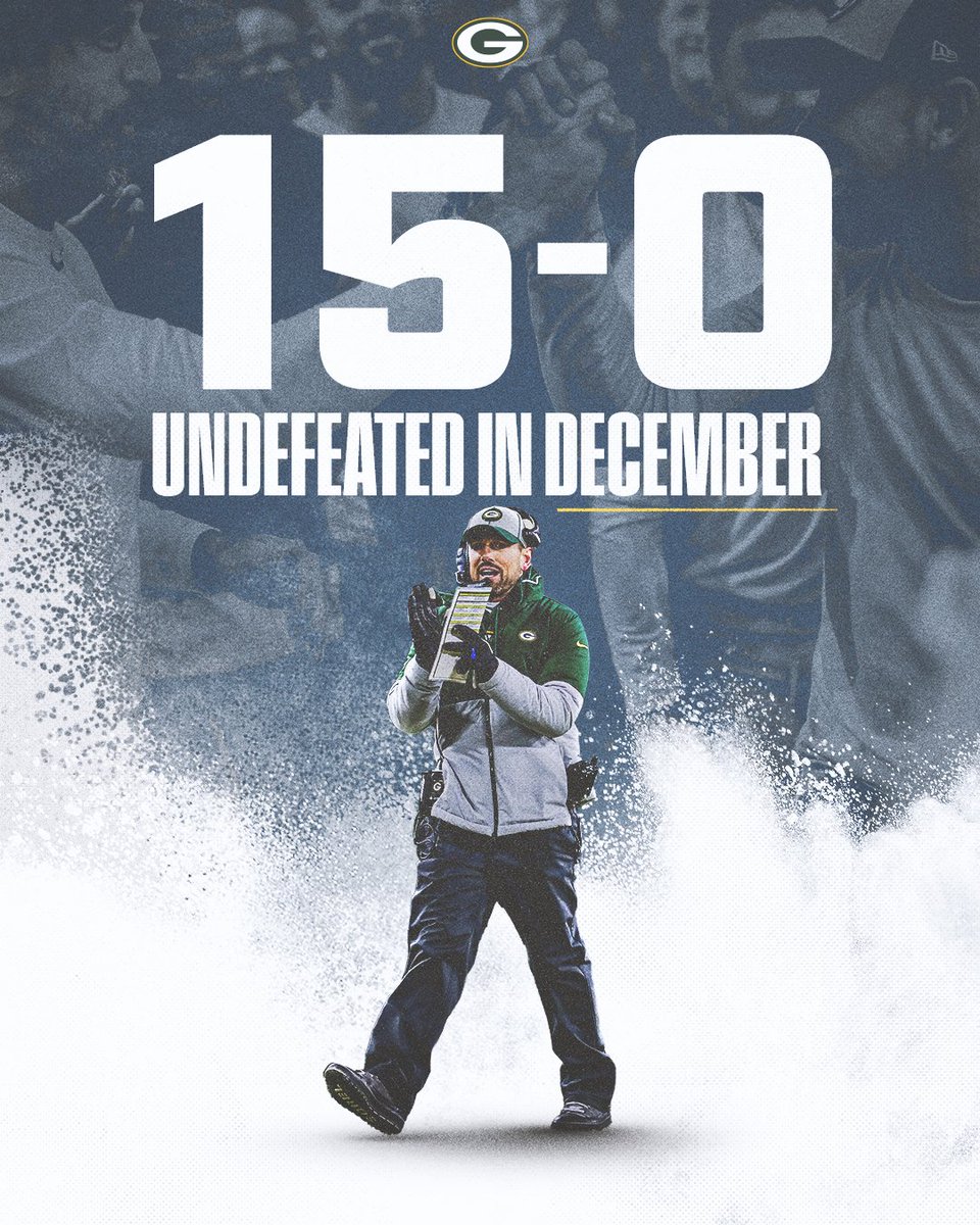 packers's tweet photo. 15-❄️

The #Packers have not lost in the month of December under Head Coach Matt LaFleur.

#GoPackGo https://t.co/lPffOrb1la