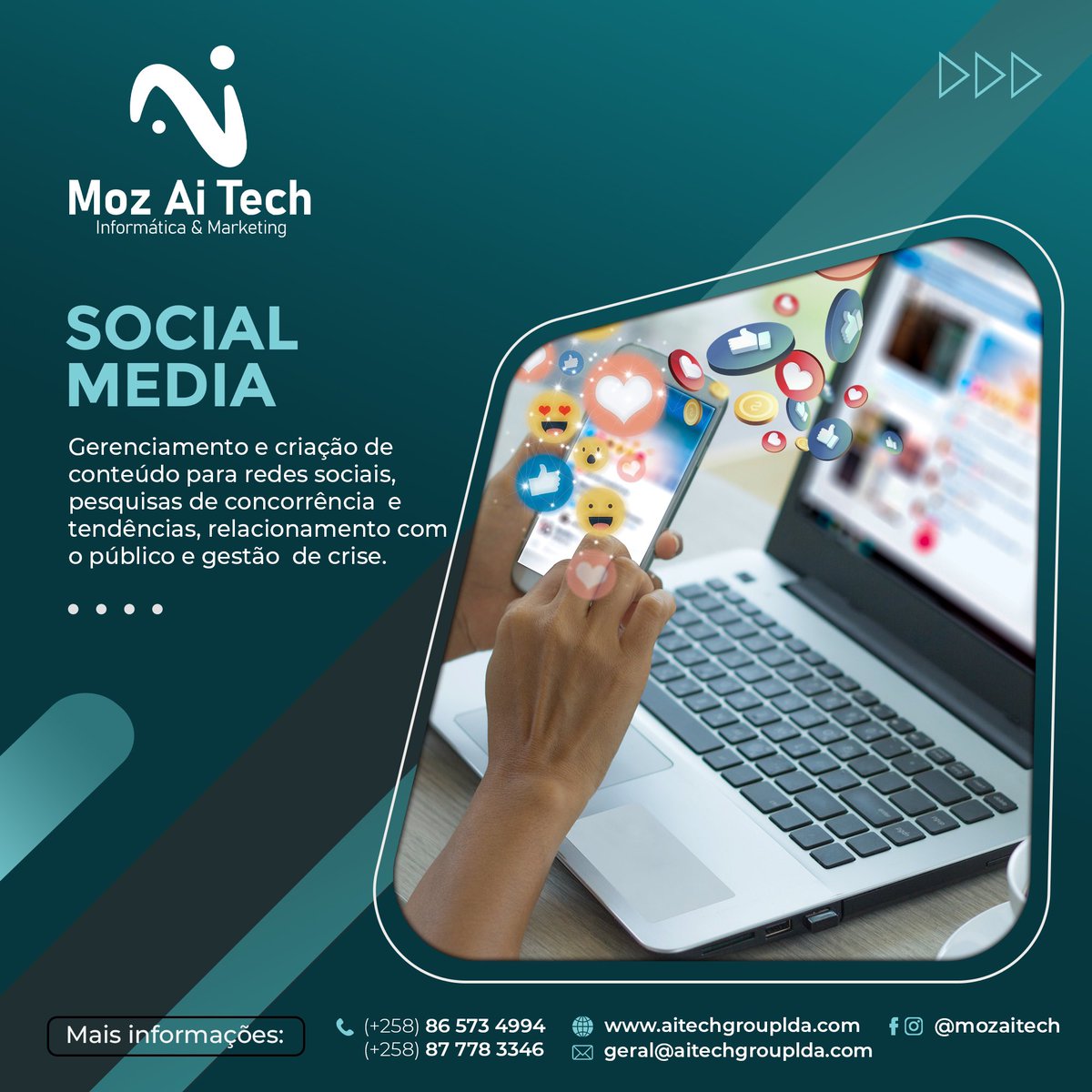 mozaitech_'s tweet photo. Gerir Suas redes sociais è estar presente onde seu público está….✅

#marketing #marketingdigital #socialmediamarketing #socialmedia #digitalmarketing #digitalinfluencer https://t.co/A6cnQatpk8