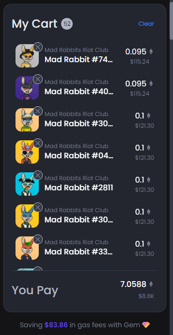 Yeah, you could buy a pudgy penguin for 7.1ETH..

or you could sweep 52 <a href="/MadRabbitsRC/">Mad Rabbits Riot Club 🥕</a>
 
- 2x the floor instantly
- Start one of the craziest pumps ever

MRRC - building for 1.5 years on a TINY fraction of the funds being dumped into blackholes around here everyday

Up to you anon