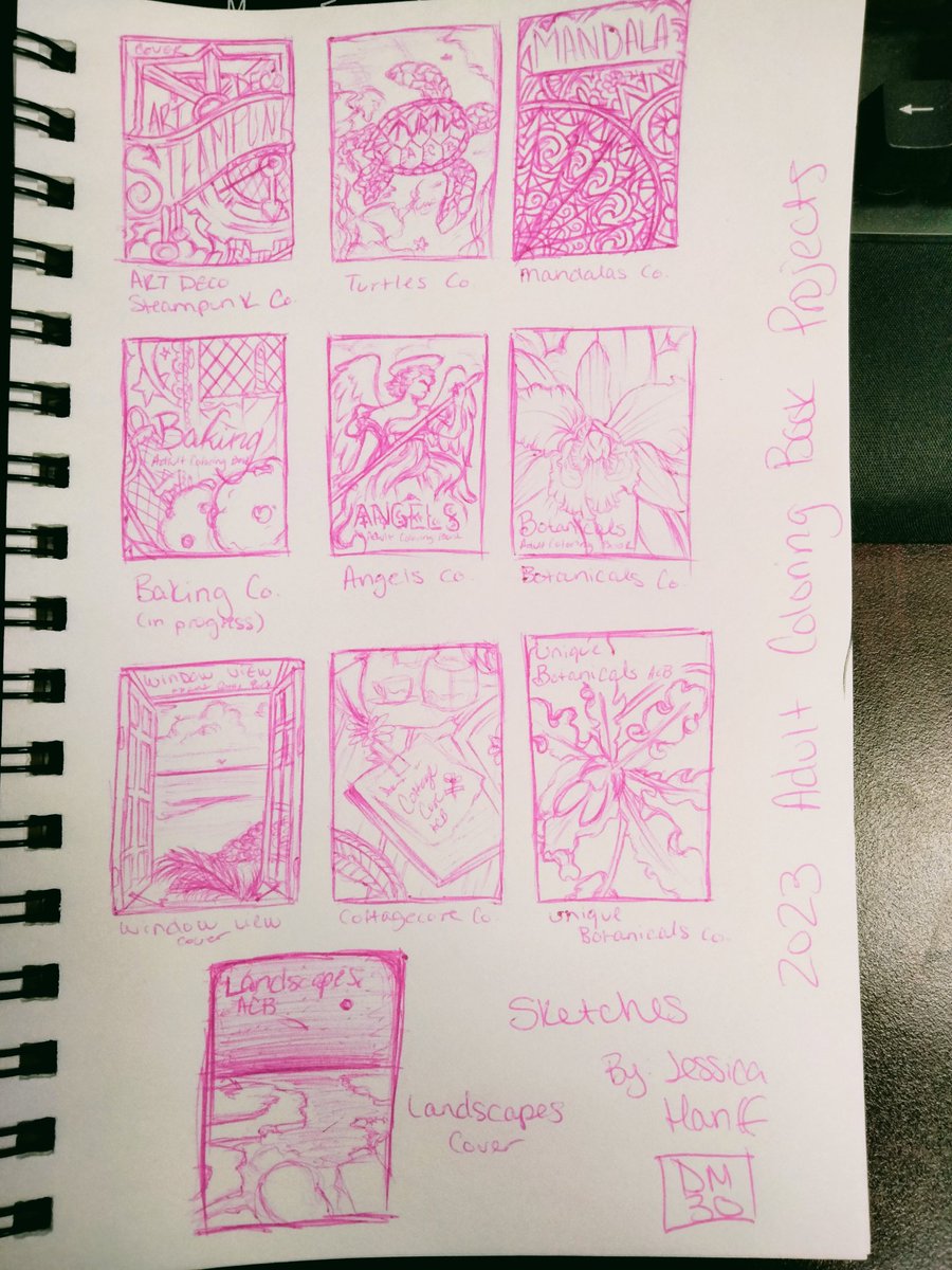 GamerDreaming's tweet photo. Covers sketched out for my 2023 ACB projects https://t.co/JieEdqzvmz