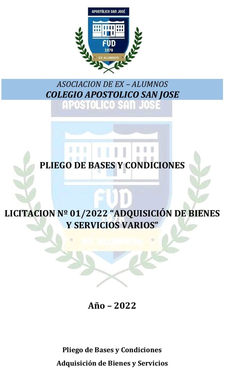🔵 En virtud a lo resuelto por la mayoría de los socios presentes en la última Asamblea Extraordinaria, el EXACASJ llama a Licitación N°01/2022 de Adquisición de Bienes y Servicios Varios

Para acceder al Pliego de Bases y Condiciones👇 
drive.google.com/file/d/1lM2vd9…

<a href="/exaCASJfemenino/">ExAlumnasCASJ</a>