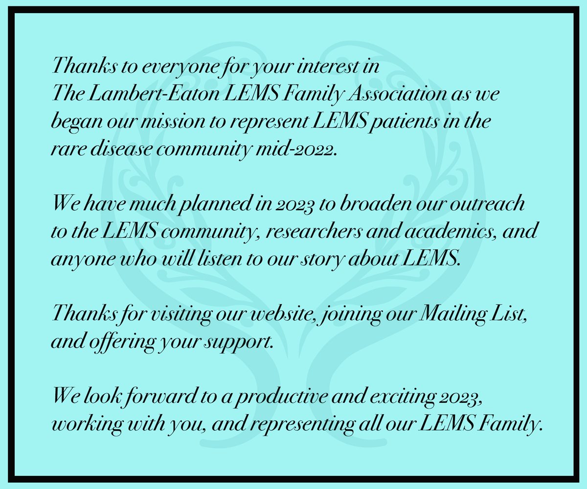 The Lambert-Eaton LEMS Family Association tweet media