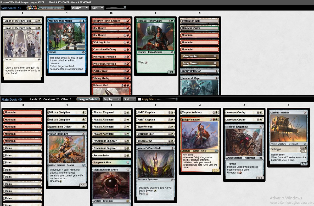 AlfaceVerde's tweet photo. 6º🏆 de Brothers War
MonoW Aggro 3-0 (6-0)

Um leve splash no vermelho para o Fallaji Vanguard e trazer de volta o Juggernault, deck pro-ativo é a chave para vitória em BRO.

#mtg #mtga #magicarena #magicthegathering #Mtgbro #magiconline #Mol #magicthegatheringonline https://t.co/WFirjezM8T