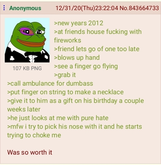 GreenTextPost's tweet photo. @DelusionPosting Anon has a firework accident https://t.co/dAZyUGtRpm