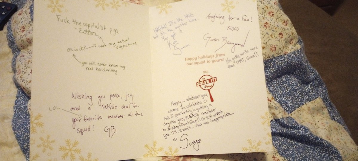 ashlyheilmann11's tweet photo. Thank you to @TinCanBros and @AnnArbor for the Christmas card and the rest of the gift that came with it. Loved it! And very curious with the actual handwriting man.... 🤔 🧐 https://t.co/gkpg04lG8z