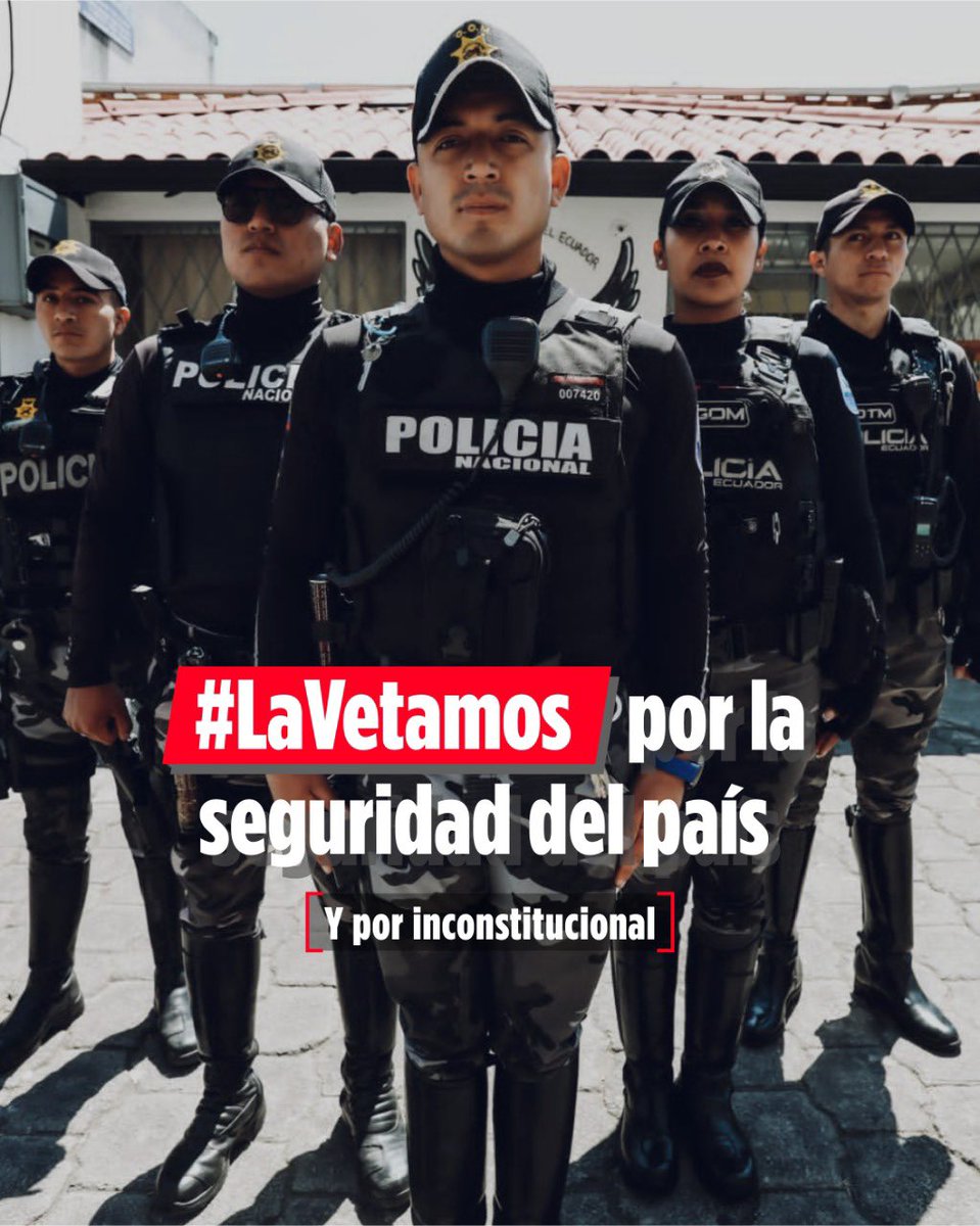 LassoGuillermo's tweet photo. Ecuatorianos, la Asamblea Nacional, con su derogatoria, pretendía quitar presupuesto para su seguridad. Y por eso, #LaVetamos. https://t.co/Qp5cJIRiPs