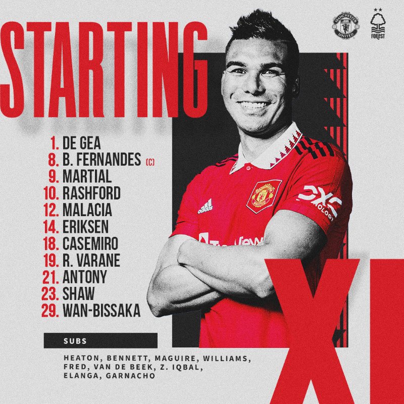 Manchester United line-up