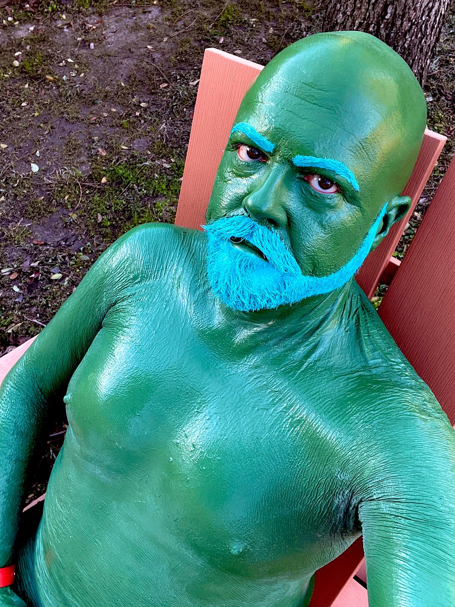 CoatedHuman's tweet photo. Fresh coat of green rubber paint on every inch of my body!
##CoatedHuman #rubberskin #gaybodypaint #fullycoated #encased #liquidlatex #beColor https://t.co/C81FdTCDWy