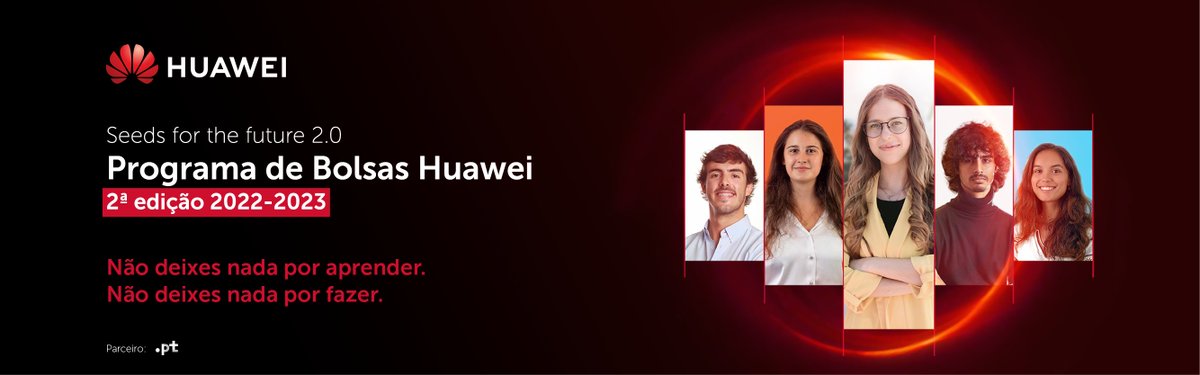 A Huawei, em parceria com o @.pt, apresenta a 2ª edição do Programa de Bolsas. 💰

Candidata-te até dia 29 de janeiro❗

ℹ️ Sabe tudo em: programadebolsashuawei.pt.