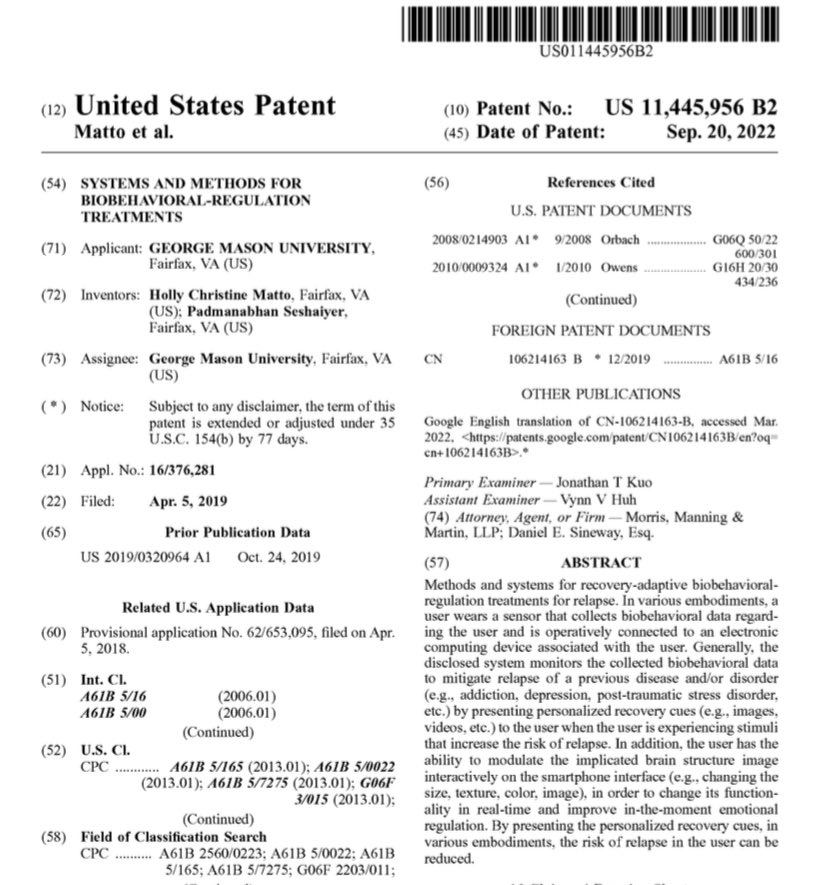 Padhu Seshaiyer (@padhuseshaiyer) on Twitter photo Excited to share our 2022 US Patent. A data driven real-time personalized recovery support invention that will not only help improve behavioral health but also help to transform the way people can manage response to distressing life experiences! <a href="/NSF/">U.S. National Science Foundation</a> <a href="/TheSIAMNews/">SIAM</a> <a href="/GMUPres/">Dr. Gregory Washington</a> <a href="/NIH/">NIH</a> Excited to share our 2022 US Patent. A data driven real-time personalized recovery support invention that will not only help improve behavioral health but also help to transform the way people can manage response to distressing life experiences! <a href="/NSF/">U.S. National Science Foundation</a> <a href="/TheSIAMNews/">SIAM</a> <a href="/GMUPres/">Dr. Gregory Washington</a> <a href="/NIH/">NIH</a>