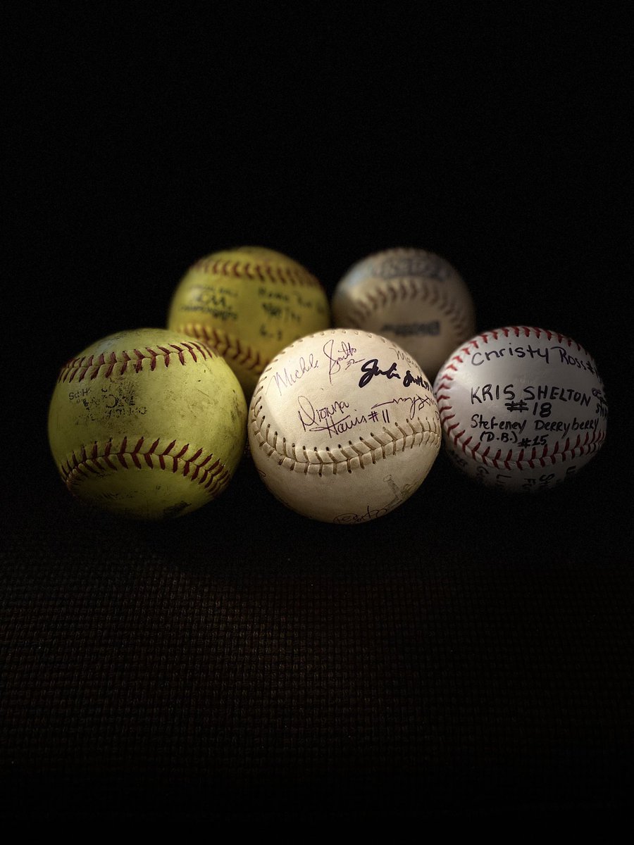 My boys surprised me Christmas, with somethings I thought lost forever.  Left- my very last at bat in college- a homerun in the regional finals. Next is from when I played against the Olympic Team in 1996. Right - I was an assistant coach at RHS and we won the state tournament
