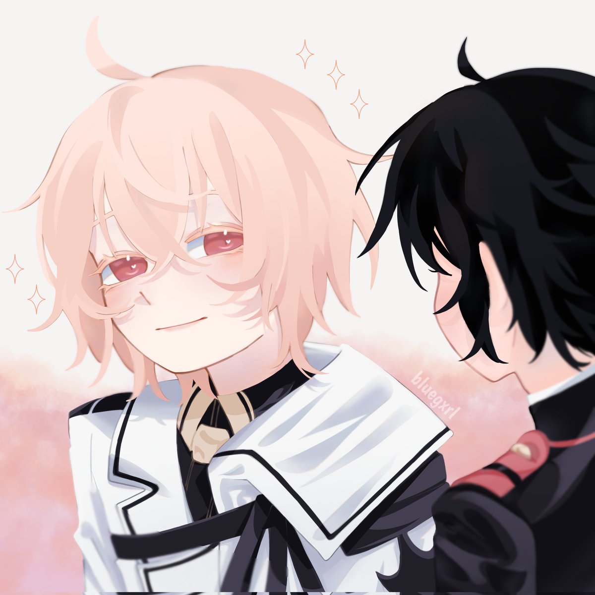 bluegxrl__'s tweet photo. Smooch for Mika !

#OwariNoSeraph #seraphoftheend 
#MikaYuu #YuuMika https://t.co/ymP9iVsvD8