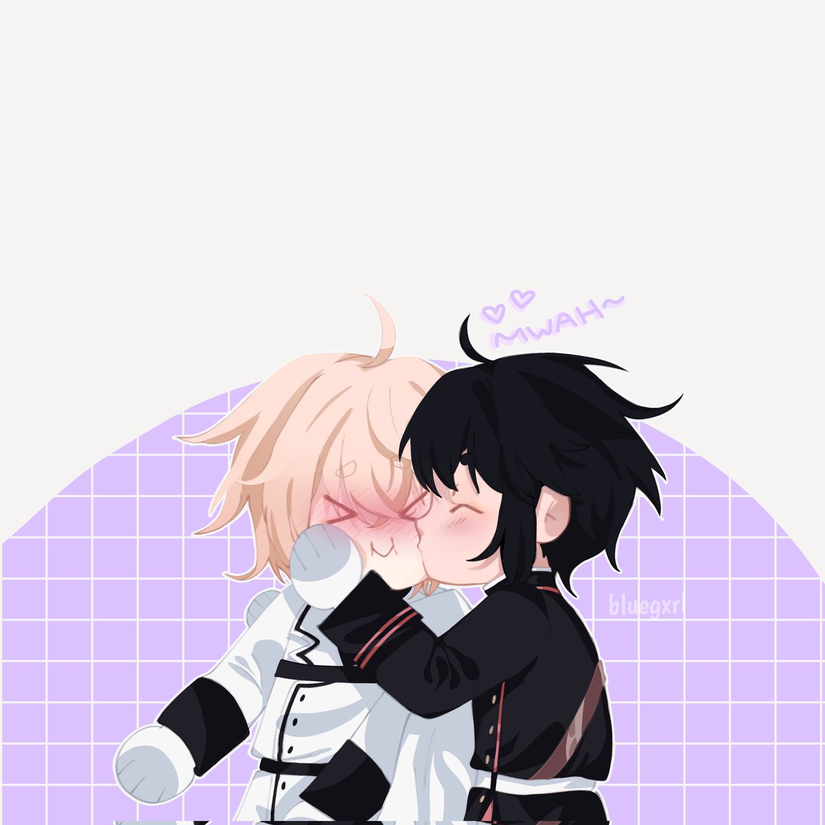 bluegxrl__'s tweet photo. Smooch for Mika !

#OwariNoSeraph #seraphoftheend 
#MikaYuu #YuuMika https://t.co/ymP9iVsvD8