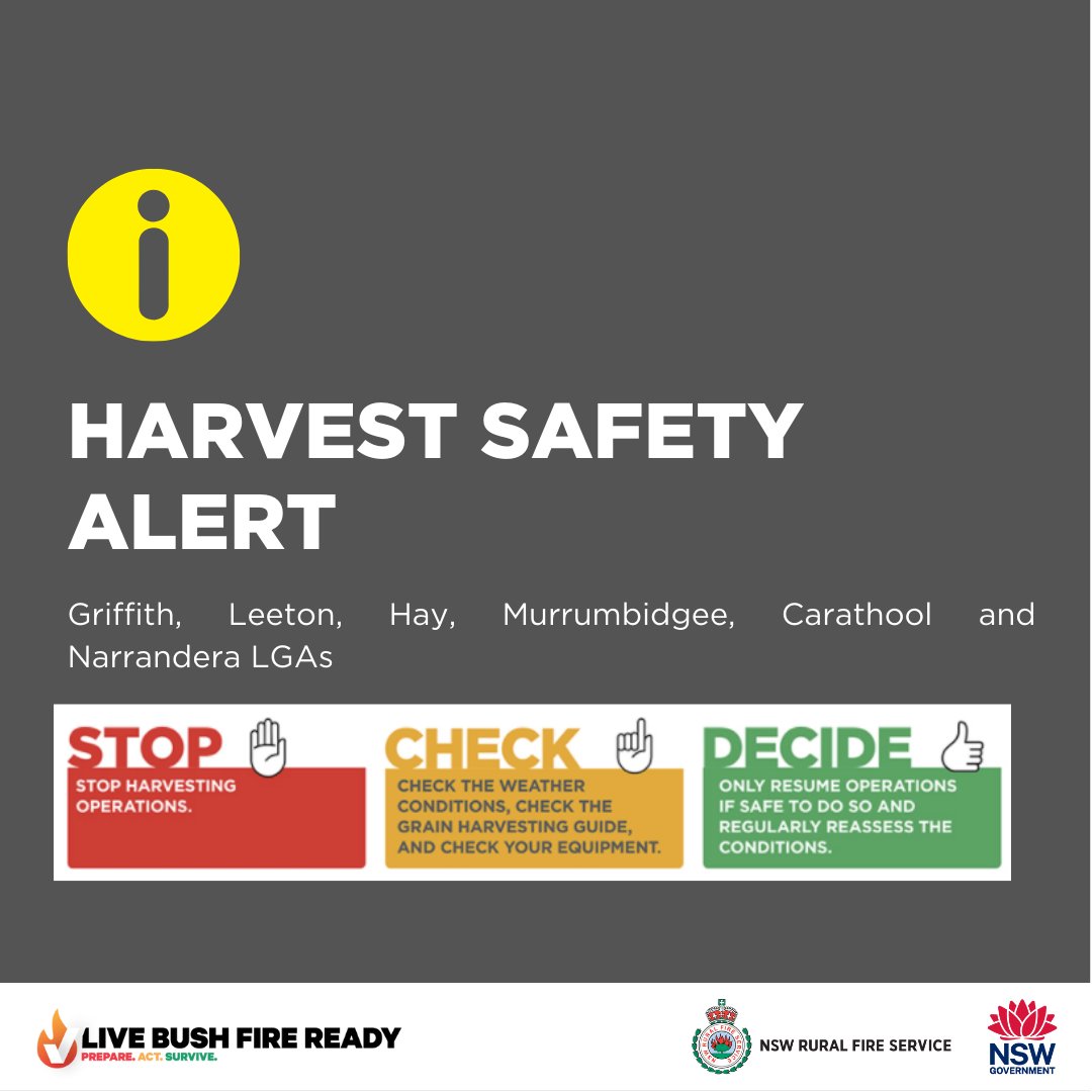 NSW RFS on Twitter "Due to deteriorating weather conditions landholders undertaking harvest