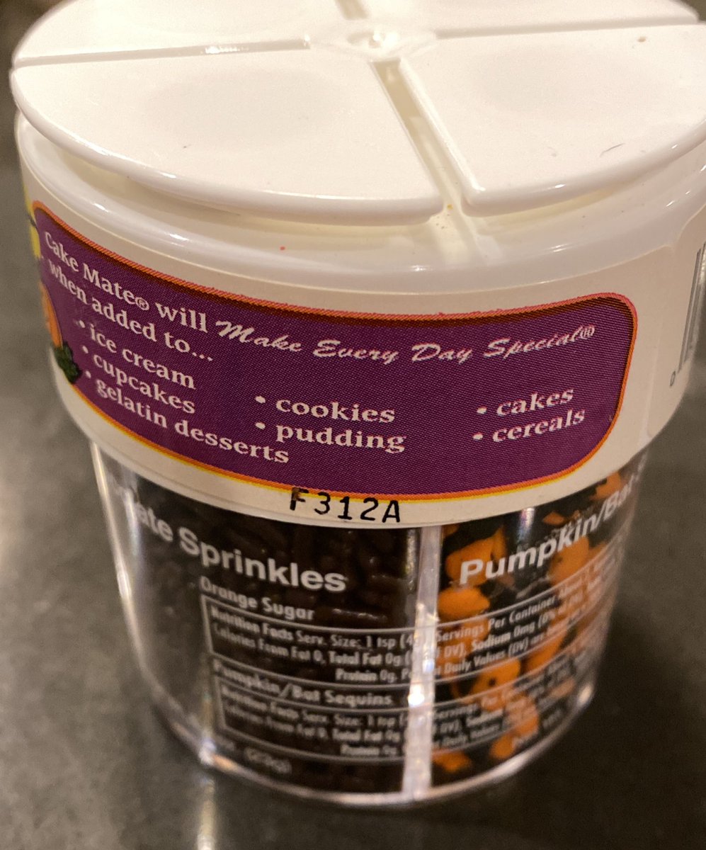 rfelt85's tweet photo. Hi @CakeMateDessert! I read your website to help identify expiration. Would these sprinkles really be from 2013?  They were gifted to my wife, but maybe it was an evil gift.  Thanks! https://t.co/wa7tpCUZ7i