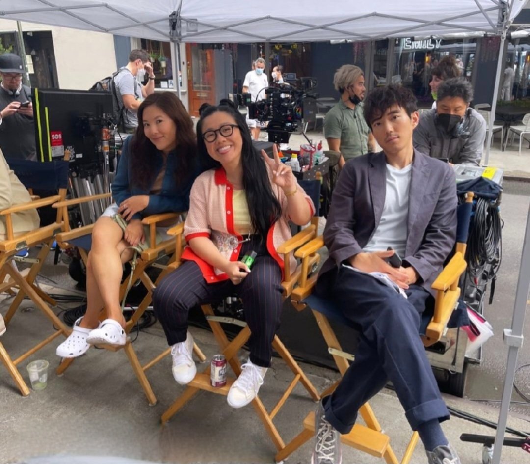 New pics from Shortcomings filming. ♥️
#justinhmin #sherrycola #allymaki #Shortcomings #adriantomine