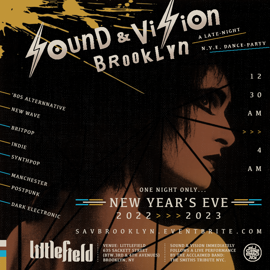 DJCeremony's tweet photo. This Saturday night! @DJCeremony + @littlefieldnyc present:
“SOUND &amp; VISION BROOKLYN”
A Late-Night New Year's Eve Dance Party

New Year's Eve 2022 > 2023!
12:30am—4:00am
Littlefield: Brooklyn NY

With:
• DJ Ceremony [12:30am—4:00am]

Tickets and info at https://t.co/tdjJSKJ7yX https://t.co/Ktz6BNkSxw