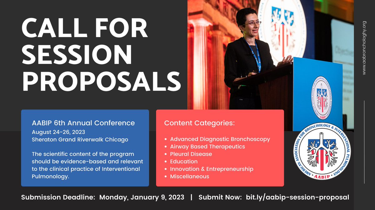 Deadline EXTENDED to submit session proposals for the 2023 AABIP Annual Conference.  Submit by Monday, January 9th! 👉 bit.ly/aabip-session-…

#AABIPCON