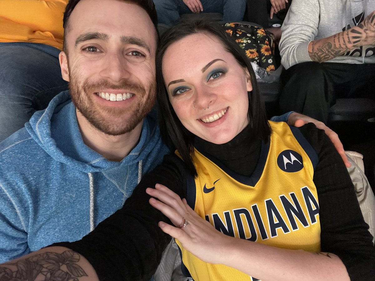 kwizzle123's tweet photo. What better way to celebrate our fresh engagement?! 

#pacersgamenight https://t.co/jUy0KqIRCK