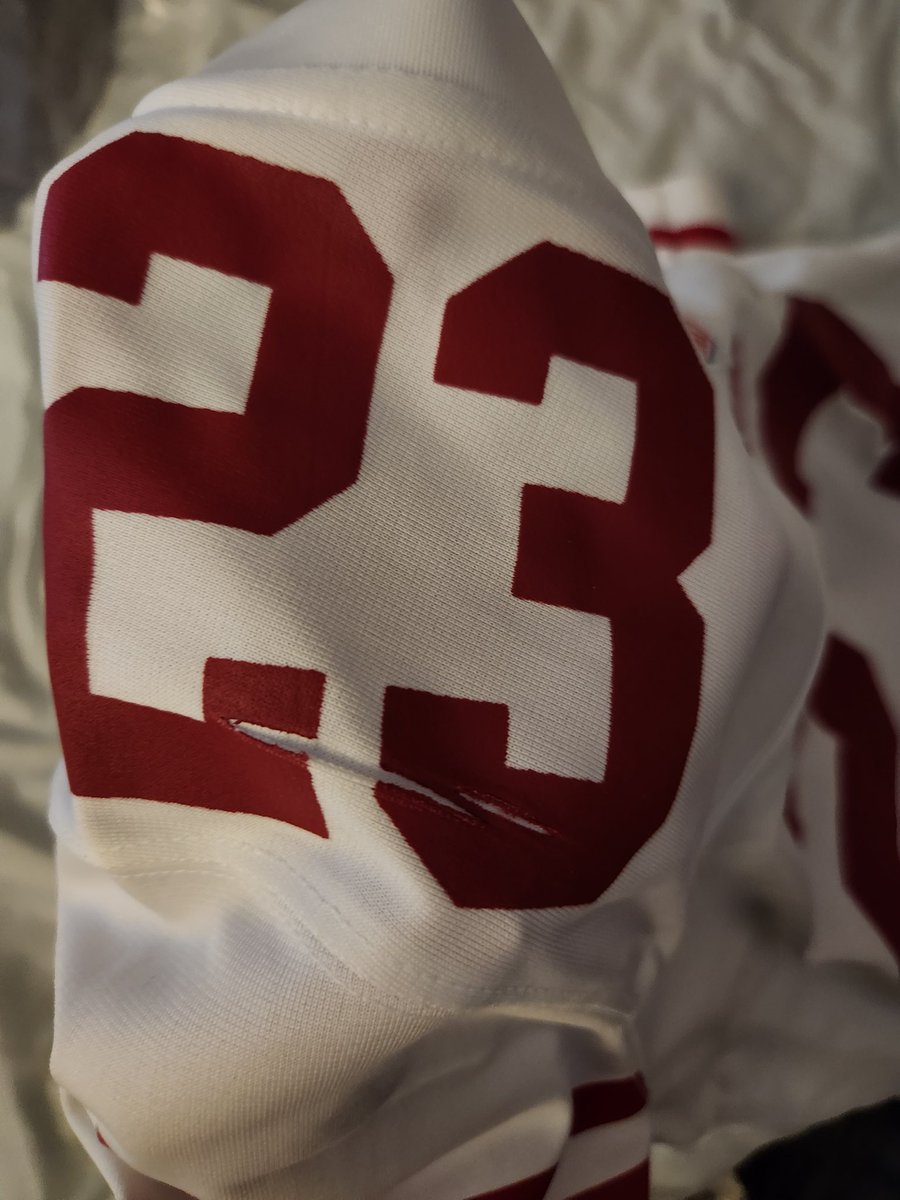 <a href="/FanaticsSupport/">Fanatics Support</a> tried messaging but never heard back.  Received a defective jersey.  The numbers on the sleeve must of had a crease when printing.  This was supposed to be a men's large but its probably a youth large, huge difference in size from another men's large we have.