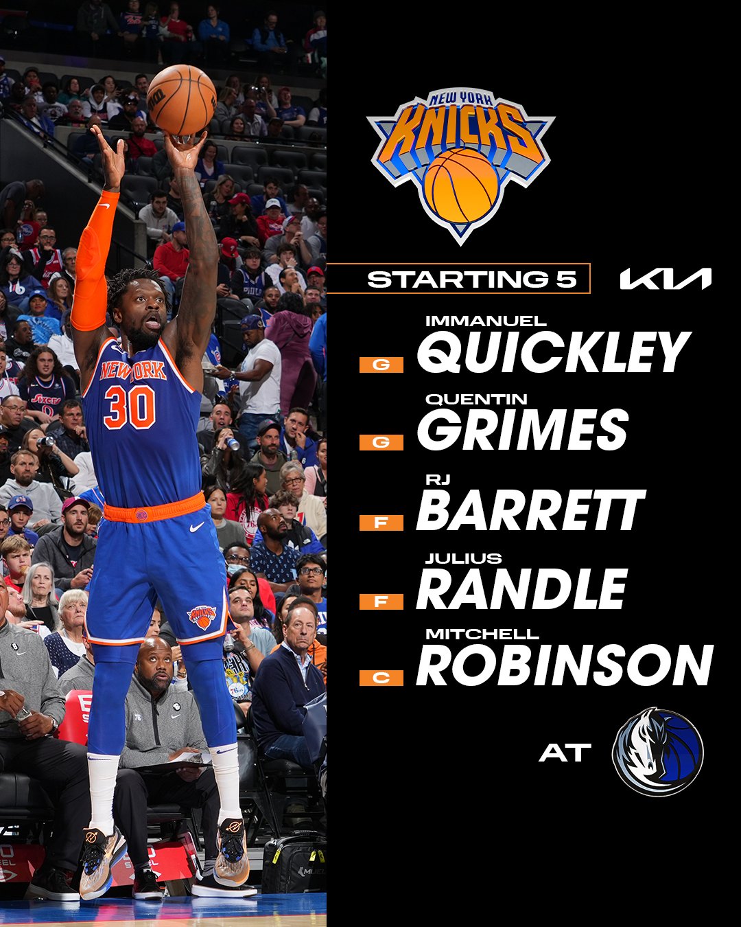 NEW YORK KNICKS on Twitter "Starters for tonight. https//t.co