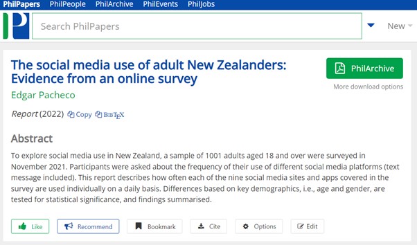 edgarpachecob1's tweet image. Nearly two decades since the inception of social media, an age-related disparity remains in New Zealand. Find out more in this short report at @PhilPapers_CDP 
lnkd.in/gQ5r8HGf
#socialmedia #newzealand #internetresearch #digitalinclusion
