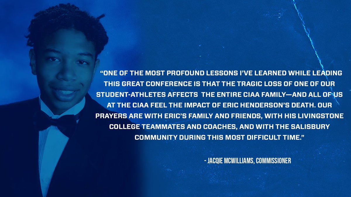 Commissioner Jacqie McWilliams issued this statement following the tragic death of <a href="/lcbluebears/">Livingstone College Athletics</a> sophomore student-athlete, Eric Henderson.

📄 bit.ly/3Wr3oFl