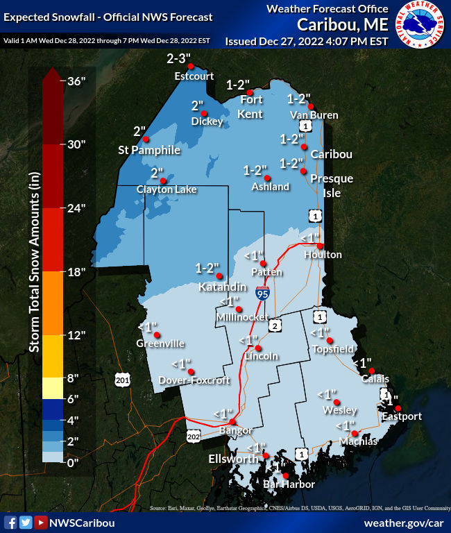 NWS Caribou on Twitter "Snow is expected across northern Maine