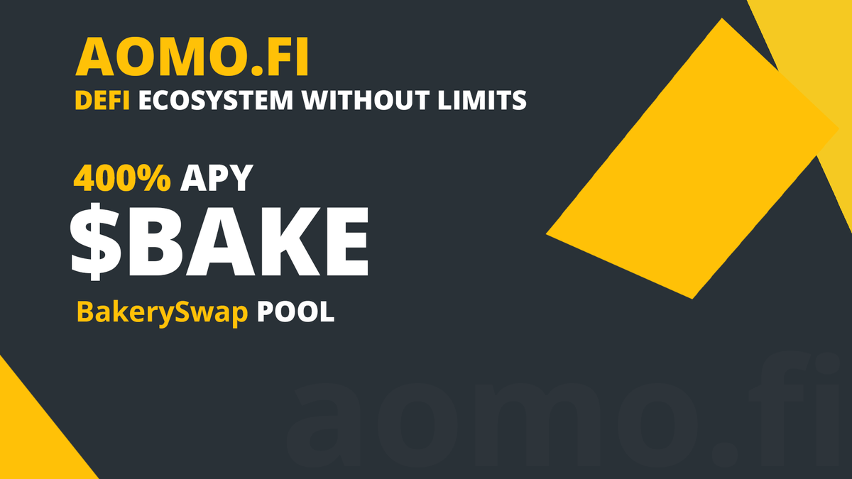 aomofinance's tweet photo. 🔥Crazy APY in #BAKE farm pool, more than 400%🔥

Receive passive income today on #aomo💰!

https://t.co/je3lhQX2O6

Join our awesome #cryptocommunity 💪

@bakery_swap #DeFi #BSC #Farming #crypto #nft #yearn #farm #apy #Binance #pancakeswap #BNB #bitcoin #bakery_swap https://t.co/7WcylSz8VY
