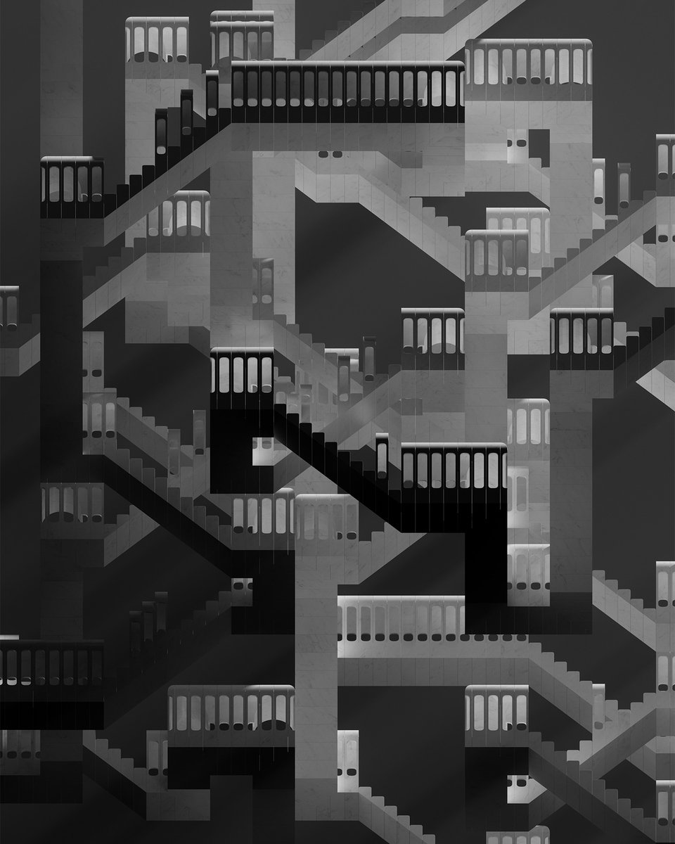 In Transit V

#transit #ascending #descending #loop #repetition #infinite #steps #stairs #architecture #arches #concept #marble #art #digitalart #blackandwhite #cgi #render