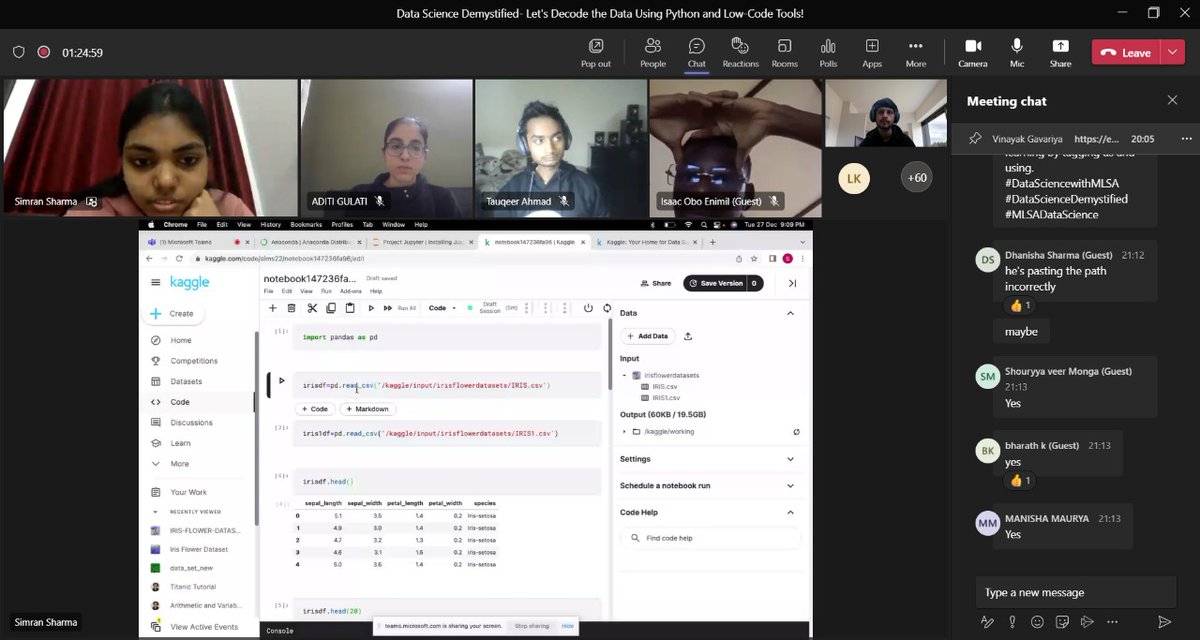 VinayakGavariya's tweet image. Day 2 #DataScienceDemystified

someone from Ghana joined in, he played some remix and whole vibe was just🤌🏻🌻

kudos to Aditi and Simran ✨

#DataSciencewithMLSA
 #MLSADataScience
#MSFTStudentAmbassadors