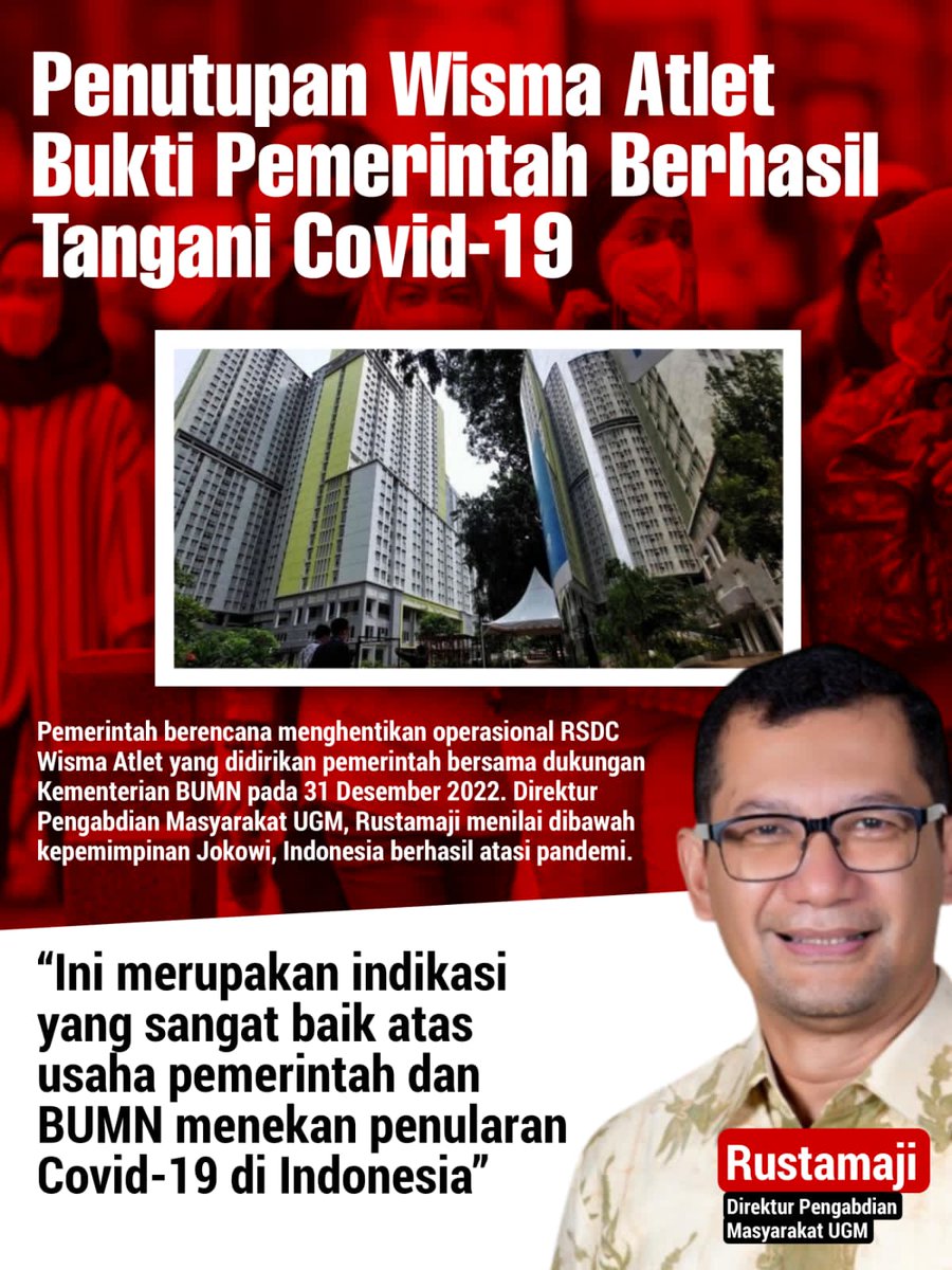 Rustamaji menilai di bawah kepemimpinan Jokowi, Indonesia berhasil atasi pandemi
Jokowi Sukses Atasi Covid 
#WismaAtlet