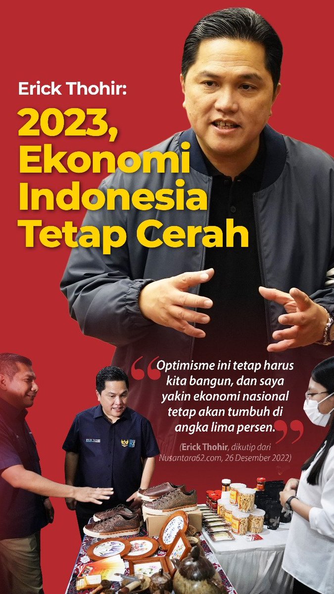 Bispak1213's tweet photo. Mengenai perekonomian Nasional, beliau menyatakan : 
Kita harus tetap optimis kita bangun, agar tetap tumbuh ditahun 2023 (cerah).
#BangkitBersamaET
@erickthohir https://t.co/QsLv6K3ZYo