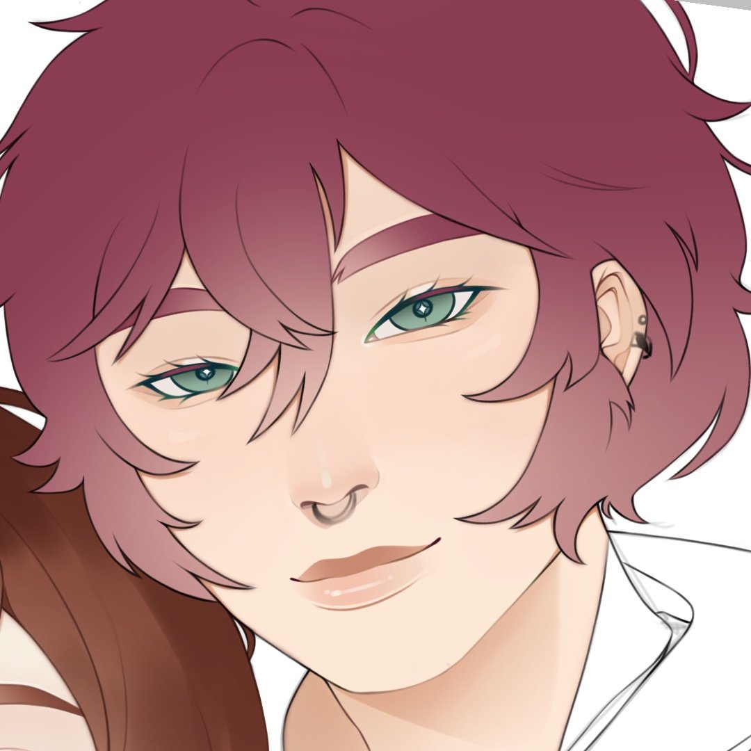 Dracurreni's tweet photo. i love my hc of Ayato having a nose piercing... #diaboliklovers #currentwip #comissionwip https://t.co/YzrH7s84H4