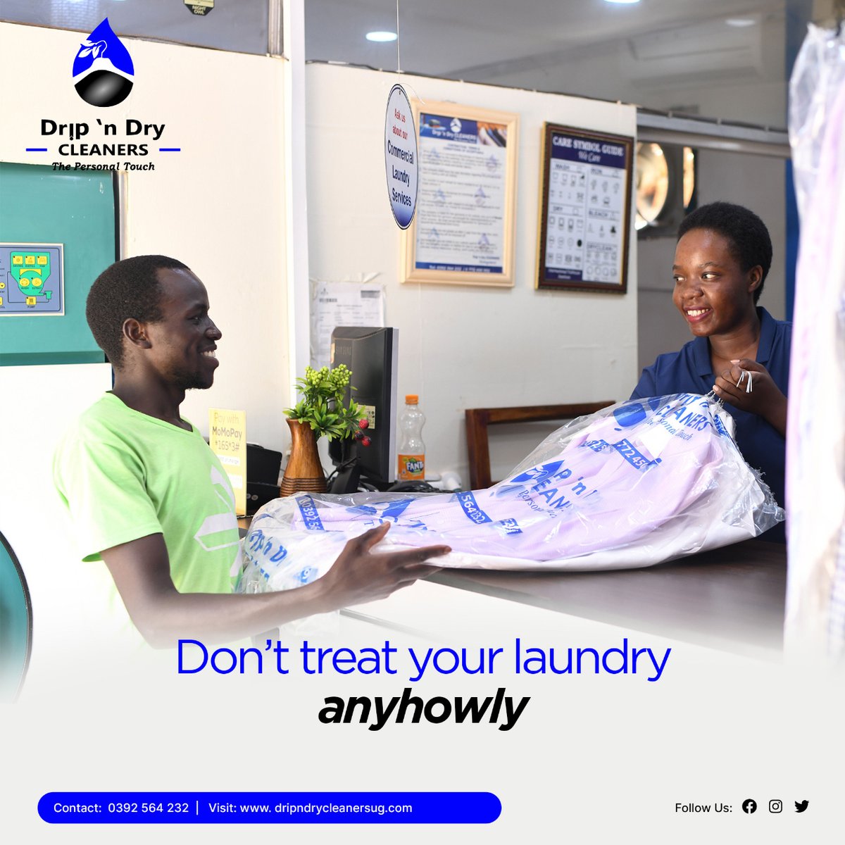 DrycleanersN's tweet photo. Leave it to us - we treat your clothes with the utmost professionalism & give them that personal touch for an ultra clean finish.
We pick & drop.
Contact us: 0392 564 232
Visit: https://t.co/GGmpOmvqtF
#DripnDry #Laundry #DryCleaning #Branches #LaundryServices https://t.co/dlFwimim1Q