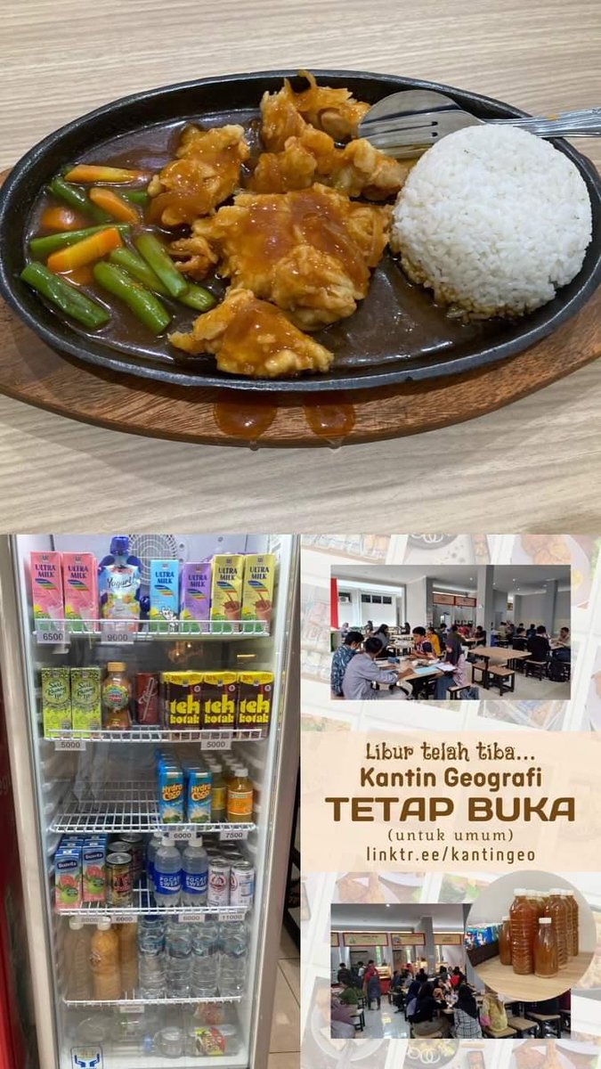 UGM_FESS's tweet photo. ugm_fess Yang pingin makan steak tapi udah tanggal tua, bisa ke kantin Geografi. 10ribu udah dapet chicken steak hotplate. Kalau mau pake nasi tambah 2rb aja. Cusss guys… Libur tetep bukaaa… https://t.co/uw6Pw4ZQTs
