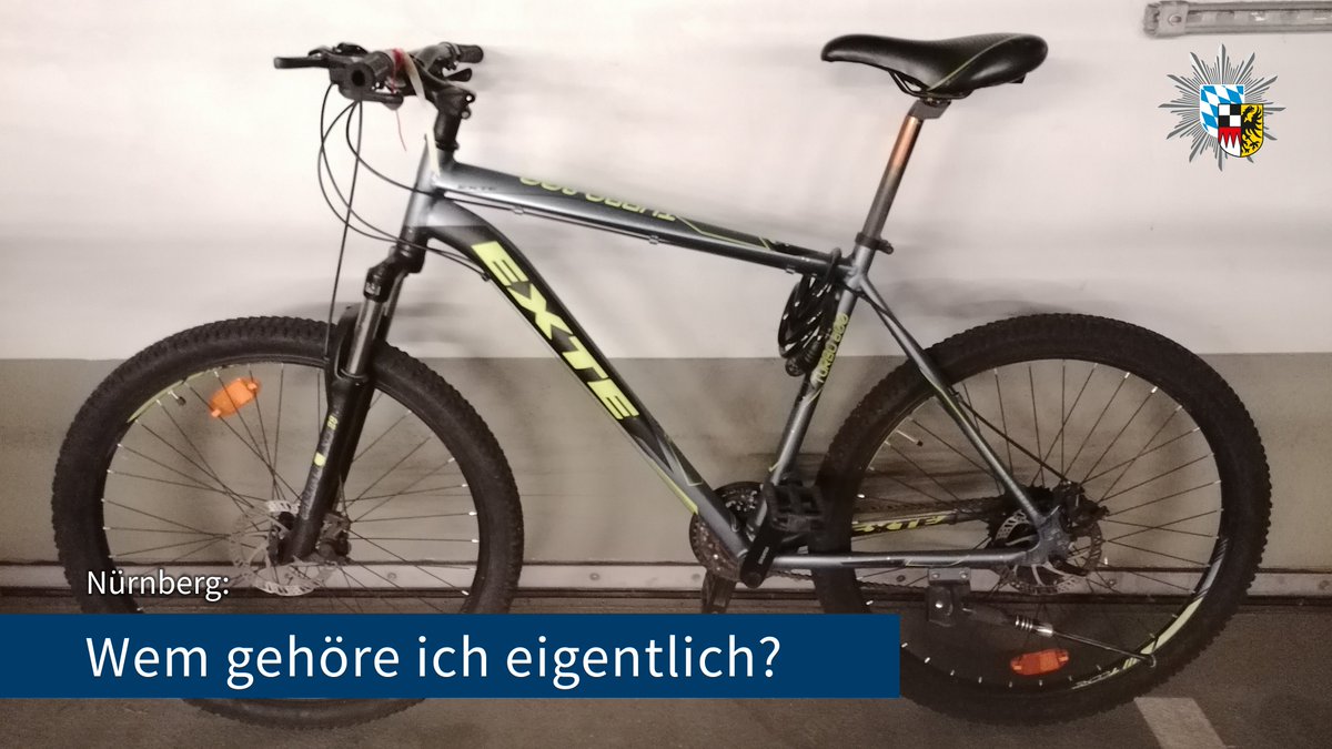 Seit November 2022 steht dieses #Mountainbike bei der Polizeiinspektion #Nürnberg-Mitte. Ganz freiwillig ist es dort aber nicht. 👮‍♀️👮‍♂️

Weil es schnellstmöglich wieder nach Hause möchte, suchen wir den Eigentümer.
Bitte melde dich ☎️0911/2112-6115.