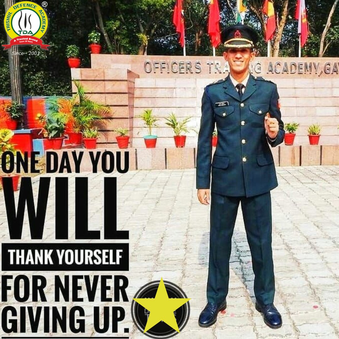 trishul_academy's tweet photo. #NDA #Motivation #trishuldefenceacademy 

"One Day You Will Thanks Yourself 
For Never Giving Up." https://t.co/owqDOQYPCV