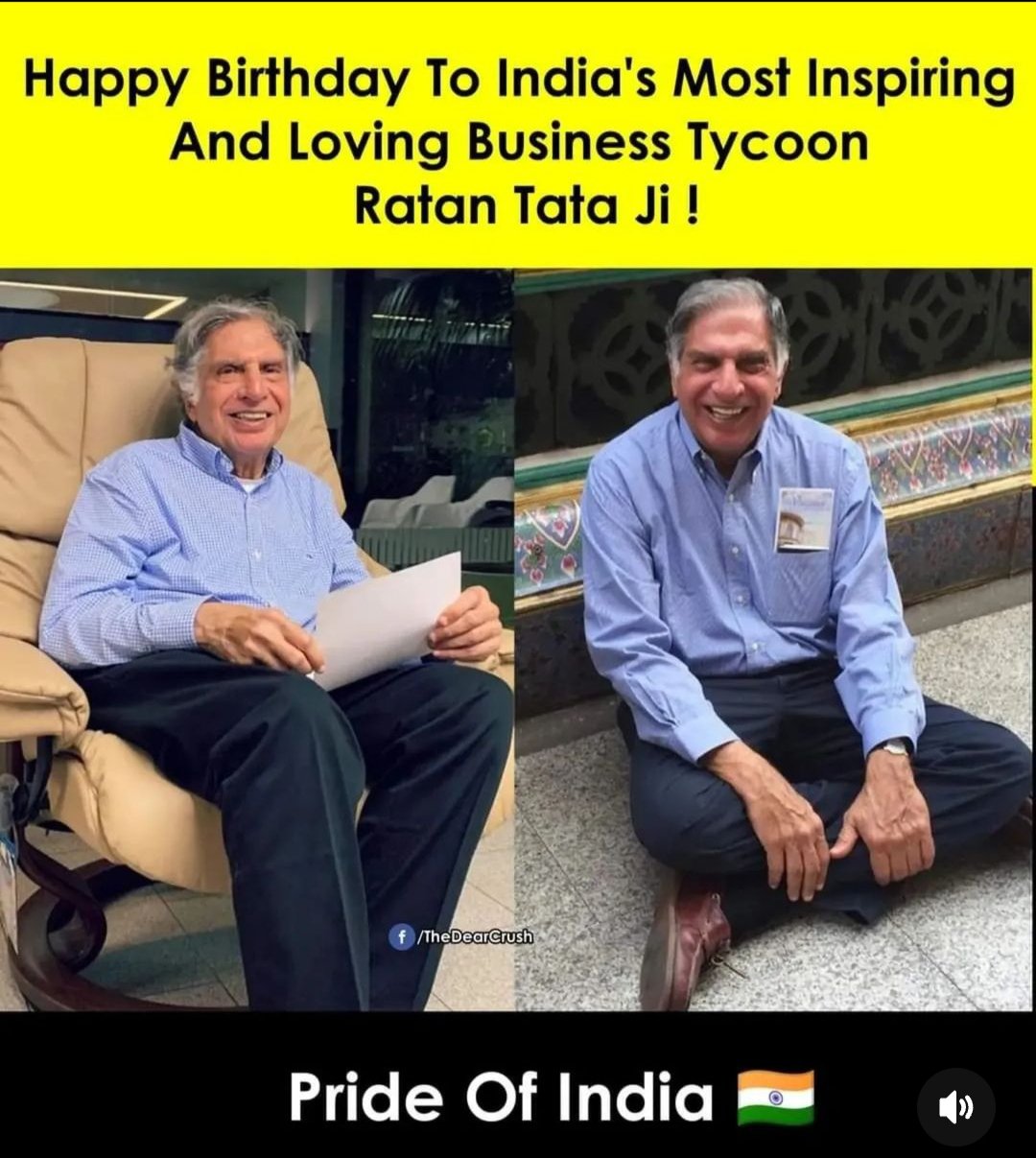 Happy birthday to the Legend sir Ratan Tata , stay blessed and happy n prosperity with good health. 