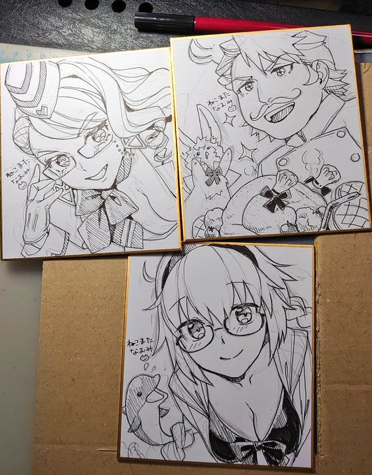 コミケに持っていくミニ色紙
リクエストがあれば描いたり描かなかったりします https://t.co/6COgQopCWY 