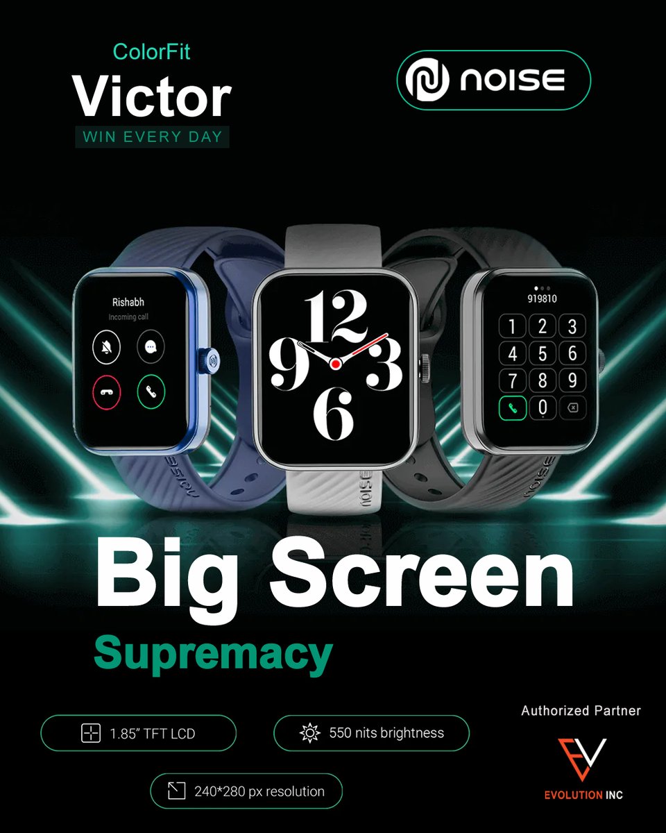 evolutioninc_'s tweet photo. Noise ColorFit Victor Smartwatch with 1.85 in Touch Display.
Evolution Inc - business@evonext.in

#Colorfit #noisesmartwatch #evolutionincindia #distributors #india #watches #smartwatch #fitness #smartphone #entertainment #bluetooth #smartlife #sports #noisewatch #noise https://t.co/NTPOKhtCre