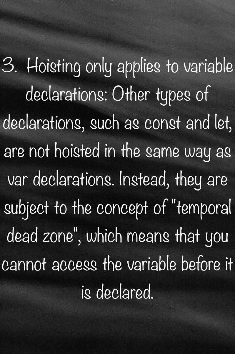 sujayvadavadagi's tweet image. There are a few quirks and interesting things about hoisting in JavaScript that you might find interesting:
#javascript #hoisting #interesting #quirks