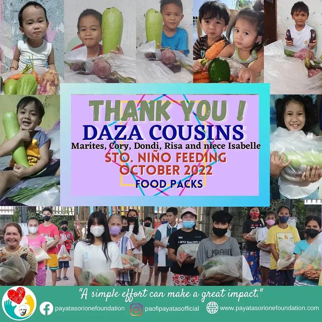 PAOFIPayatas's tweet photo. Thank you very much sponsors for the food packs donation for the month of October 2022!
Daza cousins - Marites, Cory, Dondi, Risa and niece Isabelle, Atty. Antonio V. Ocampo Family and Friends, and Mr. Carlos and Mrs. Ma. Belina Raymond! ❤️
#PAOFI
#Donations
#PAOFIFeeding https://t.co/ekdRRBAnZq