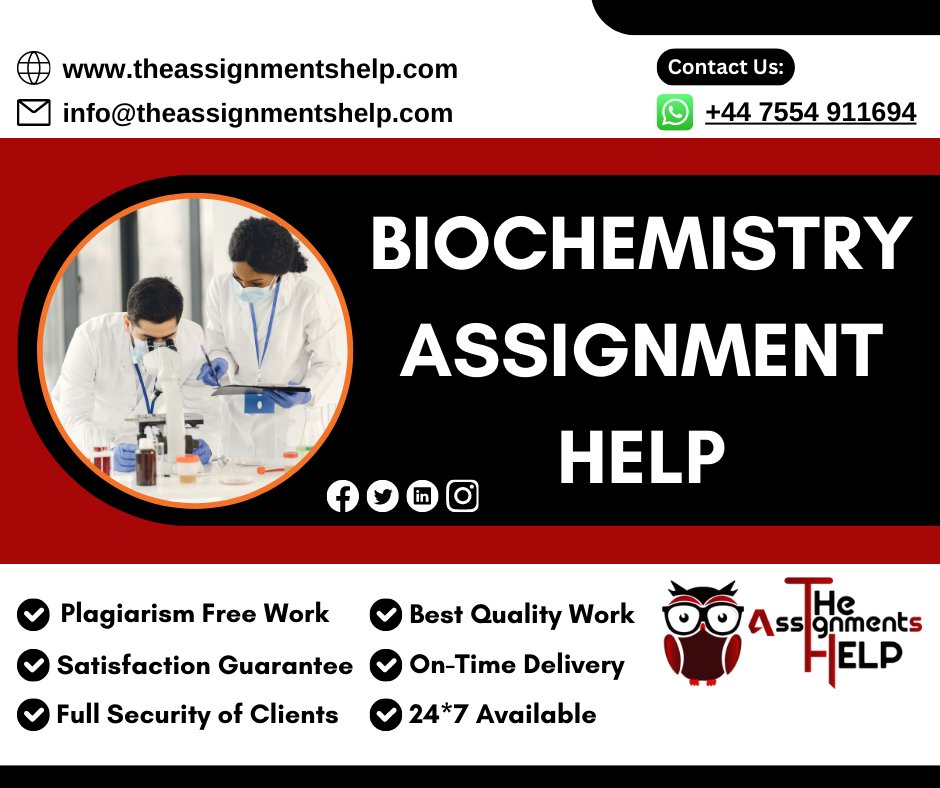 tasignmentshelp's tweet image. Be confident! Because you choose our Biochemistry Assignment Help.
Order Your Task Now:
#biochemistry #biochemistryassignmenthelp #biochemistryhomeworkhelp #biologyassignmenthelp #onlinebiochemistryassignmenthelp #assignmenthelp #onlineassignmenthelp #theassignmentshelp