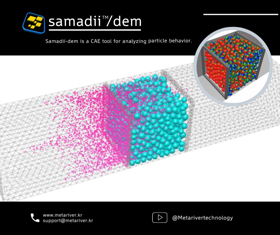 MetariverT's tweet photo. #samadii/dem is a #DEM #solver developed to simulate #particle-based systems using #GPU high-performance computing & #CUDA technology.
#simulationsoftware #deodorization #odor #dust #filters #Filter #multiphysics #CFD #particles #particlesize #simulation #dustremoval #dustfree https://t.co/QfbPMfTlNm