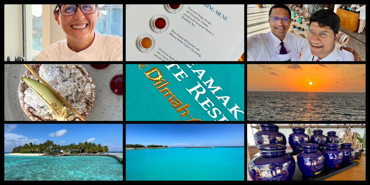 TheDilmahFamily's tweet photo. An exceptionally #teainspired afternoon at @raffleshotels #maldives for the #FirstServing of our #EmeraldHills Olive Pekoe Ceylon Green Tea - sensational aroma, mouthfeel and Flavours, inspiring team with a fabulous Chef &amp; even a sunset goodbye. @Dilmah #SchoolofTea https://t.co/WYFzUL8PTJ