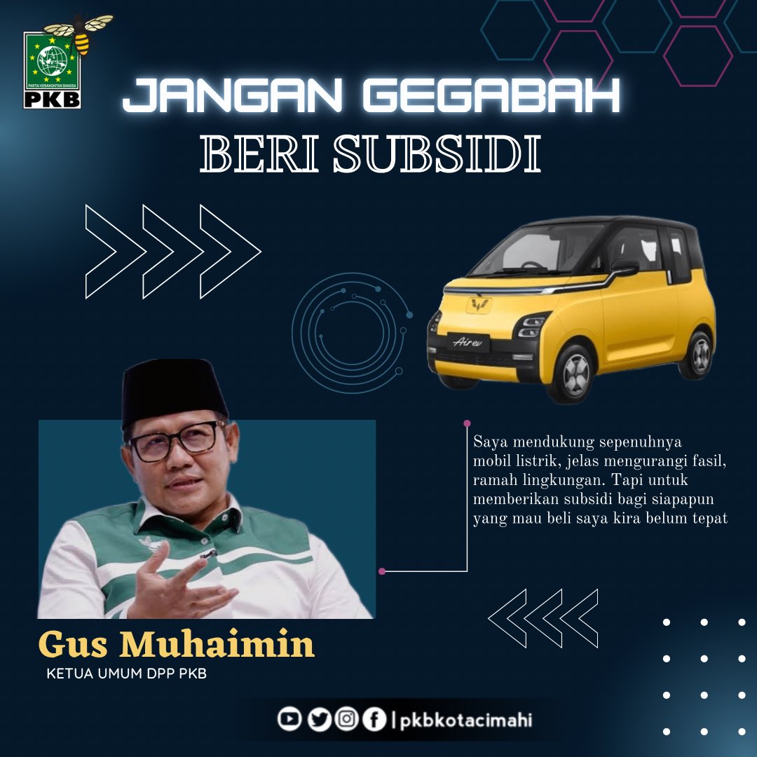 mcspkbcimahi's tweet photo. Jangan Gegabah Bos
@DPP_PKB @cakimiNOW @EmHasanuddin @dpwpkbjabar @SyaifulHooda @AcepJamaludin01 @Dedelatif16 @UbesDedi @Sutiesnazass @Fajmihan 
#gusmuhaimin #pkbno1 #mobillistrik https://t.co/SqvRQmDdkQ